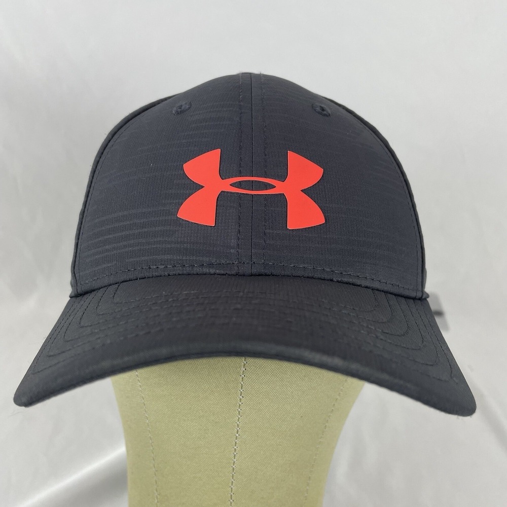 Under Armour Youth Small/Medium Hat Gray Orange Fitted Baseball Cap Boys Girls